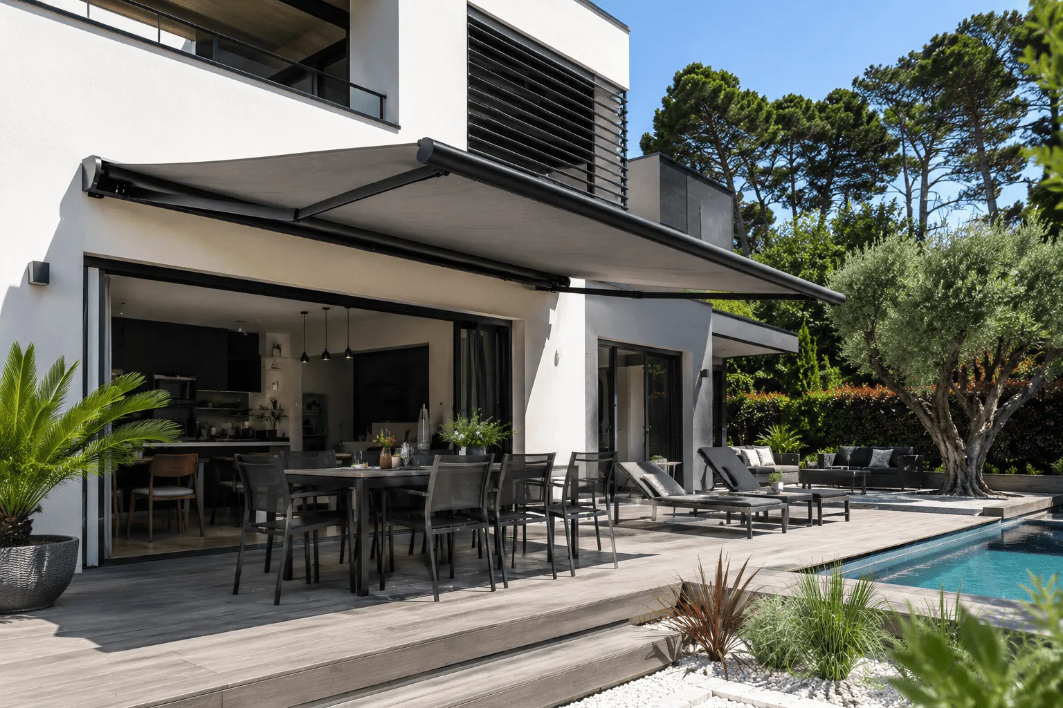 Pose store banne extérieur anti-chaleur sur terrasse – Pyrénées-Orientales 66