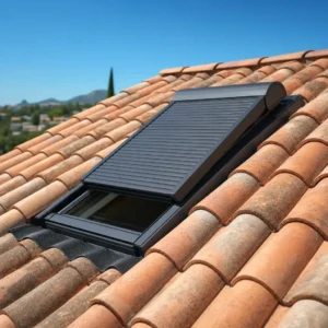 Volet roulant de toit posé sur une fenêtre type Velux par Volet Express Perpignan