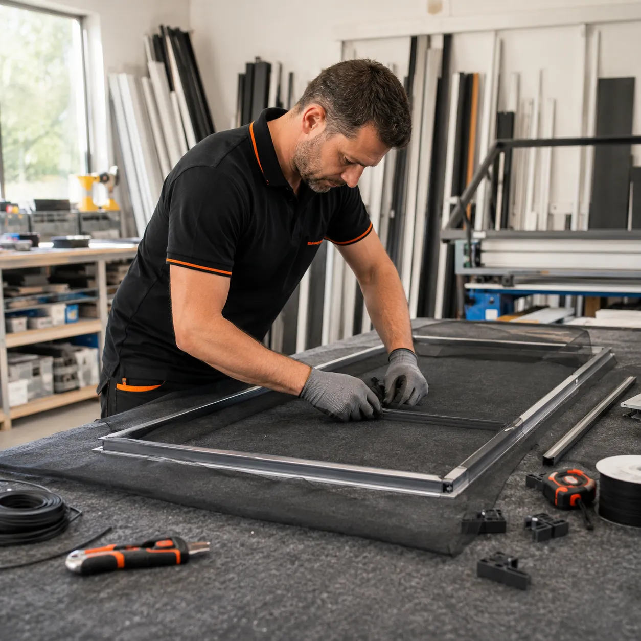 Fabrication sur mesure d'une moustiquaire plissée ou enroulable
